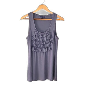 GAP Casual Gray Classic Tank Top size M Ruffles Everyday